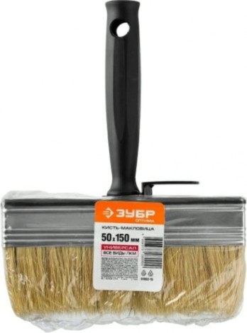 Кисть макловица ЗУБР ОПТИМА светлая щетина, пластмассовый корпус, 50х150мм [01802-15]