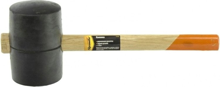 Киянка Sparta 1130 г резиновая, черная резина, деревянная рукоя [11161]