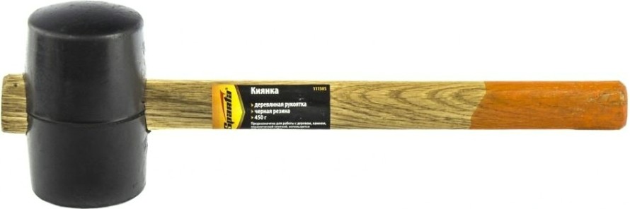 Киянка Sparta 450 г резиновая, черная резина, деревянная рукоят [111505]