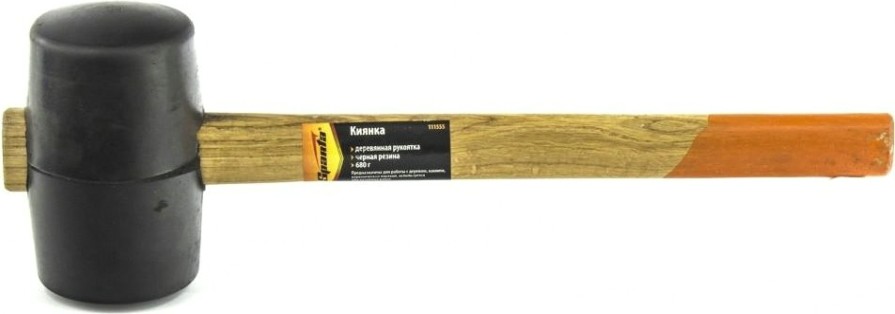 Киянка Sparta 680 г резиновая, черная резина, деревянная рукоят [111555]