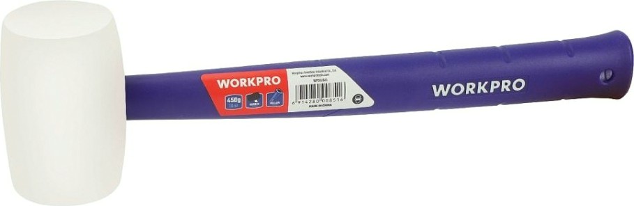 Киянка WORKPRO WP241040 450гр. резиновая с пластиковой рукояткой, белая