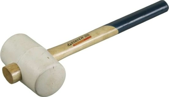 Киянка ЗУБР "МАСТЕР" 450 гр. резиновая, белая с деревянной ручкой 20511-450 [20511-450_z02]