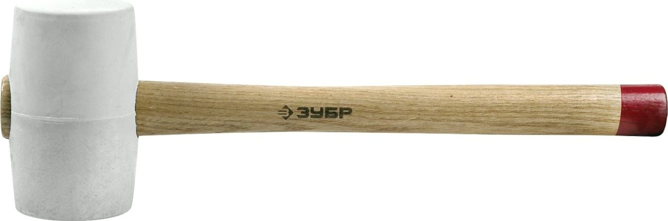 Киянка ЗУБР МАСТЕР 450г белая резиновая с деревянной рукояткой [20511-450]