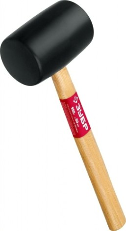 Киянка ЗУБР МАСТЕР 900г черная резиновая с деревянной рукояткой [2050-90_z02]