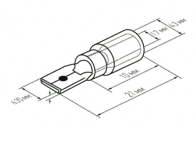 Клемма плоская REXANT 08-0314 (уп 100 шт) изолированная РПи-п-т 1.5-(6.3)/РпИп-т 1,25-7-0,8 [08-0314]