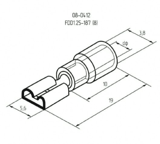 Клемма плоская REXANT 08-0412 (уп 100 шт) изолированная РПи-м 1.5-(4.8)/РпИм 1,25-5 [08-0412]