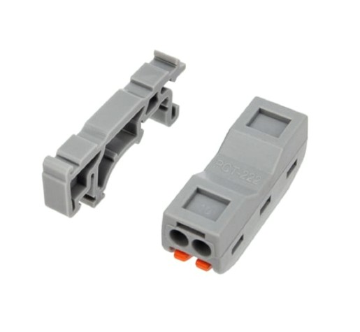 Клемма проходная REXANT СМК 222-422D 2-полюсная, на DIN-рейку (0,08-4 мм²) серая 50шт. [07-5239]