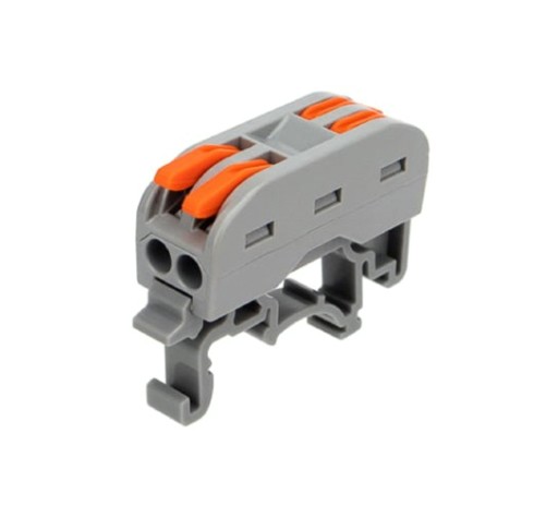 Клемма проходная REXANT СМК 222-422D 2-полюсная, на DIN-рейку (0,08-4 мм²) серая 50шт. [07-5239]