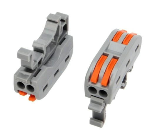 Клемма проходная REXANT СМК 222-422D 2-полюсная, на DIN-рейку (0,08-4 мм²), серая, 5шт [07-5239-05]