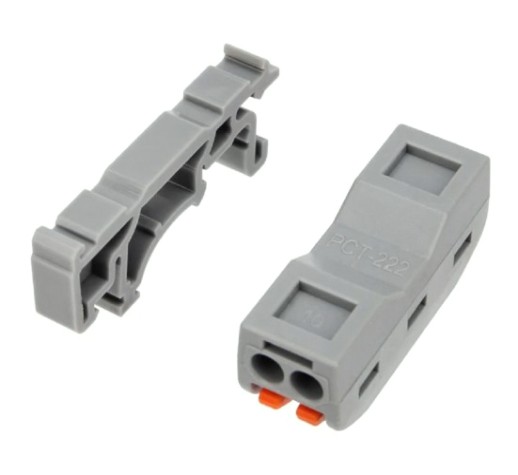 Клемма проходная REXANT СМК 222-422D 2-полюсная, на DIN-рейку (0,08-4 мм²), серая, 5шт [07-5239-05]