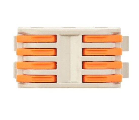 Клемма проходная REXANT СМК 222-424D 4-полюсная, на DIN-рейку (0,08-4 мм²), серая 4шт [07-5237-04]