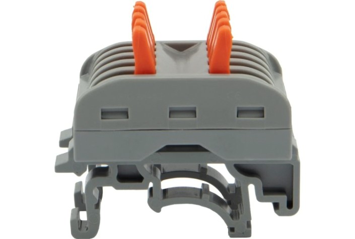 Клемма проходная REXANT СМК 222-425D 5-полюсная, на DIN-рейку (0,08-4 мм²), серая 4шт [07-5236-04]