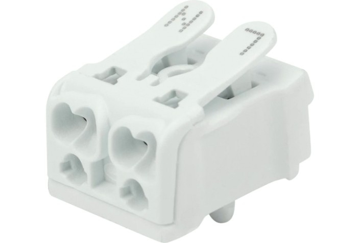 Клемма REXANT 07-6214-1 (уп 100 шт) пружинная соединительная КСП 2-полюсная с монтажно [07-6214-1]