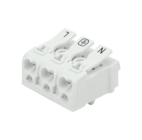 Клемма REXANT 07-6215-1 (уп 100 шт) пружинная соединительная КСП 3-полюсная с монтажно [07-6215-1]