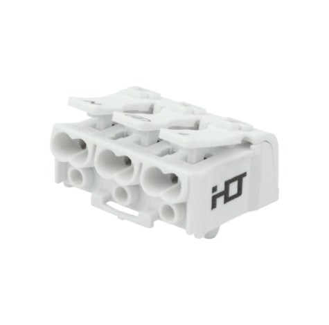 Клемма REXANT 07-6215-1 (уп 100 шт) пружинная соединительная КСП 3-полюсная с монтажно [07-6215-1]