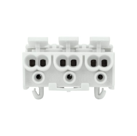 Клемма REXANT 07-6215-1 (уп 100 шт) пружинная соединительная КСП 3-полюсная с монтажно [07-6215-1]