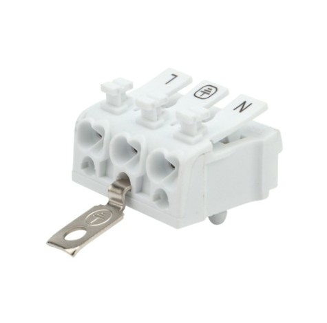 Клемма REXANT 07-6215-2 (уп 100 шт) пружинная соединительная КСП 3-полюсная с монтажно [07-6215-2]