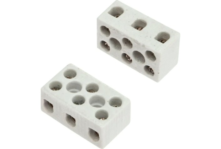 Клемма REXANT 07-6225 керамическая винтовая КВ 4 мм² 3 пары контактов с