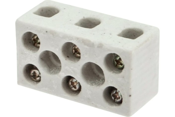 Клемма REXANT 07-6225 керамическая винтовая КВ 4 мм² 3 пары контактов с