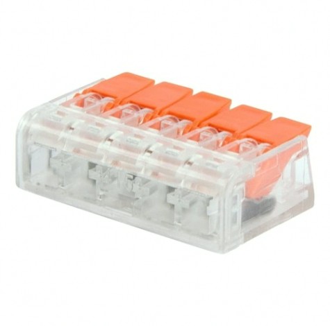 Клемма REXANT СМК 221-415 универсальная компактная 5-прoводная до 4,0 мм² 5 [07-5210]