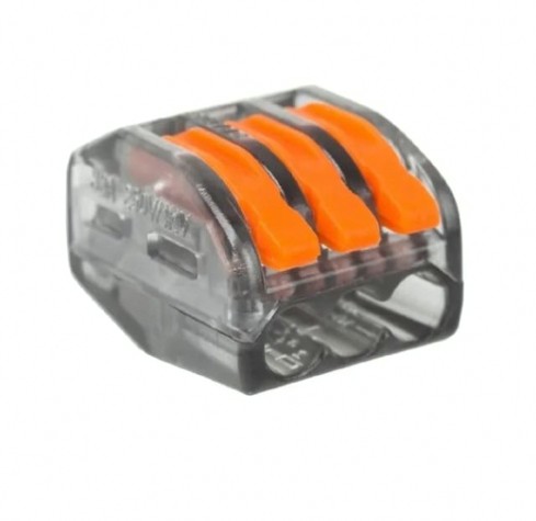 Клемма REXANT СМК 222-413 универсальная 3-проводная прозрачная 0,08-2,5/4 мм [06-0204-B5]