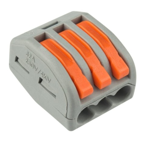 Клемма REXANT СМК 222-413 универсальная 3-проводная серая 0,08-2,5/4 мм² (50 [07-5253-4]