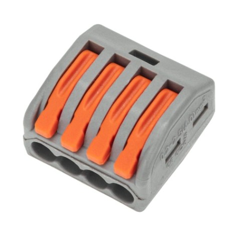 Клемма REXANT СМК 222-414 универсальная 4-проводная серая 0,08-2,5/4 мм² (50 [07-5254-4]