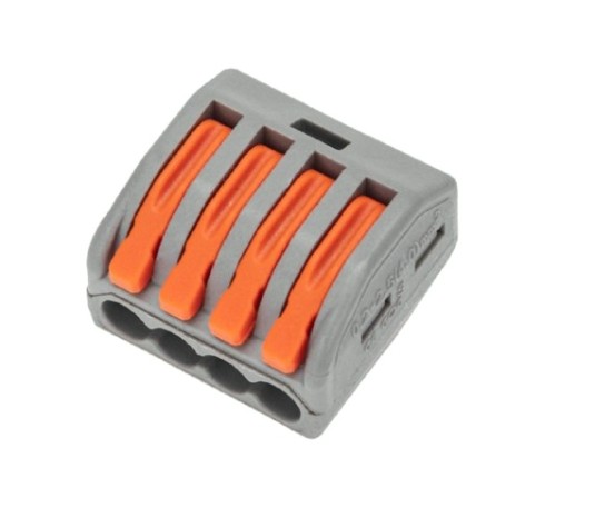 Клемма REXANT СМК 222-414 универсальная 4-проводная серая 0,08-2,5/4 мм² (бл [07-5254-4-10]