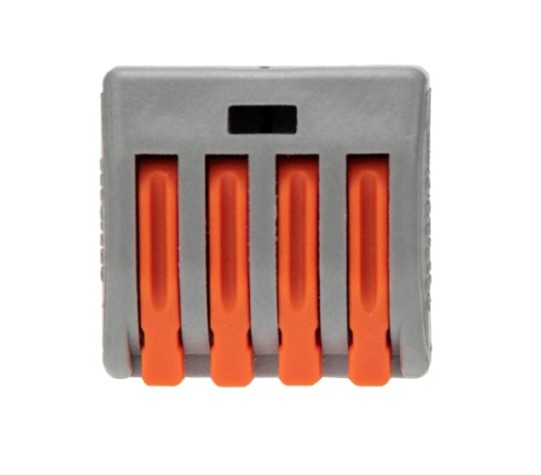 Клемма REXANT СМК 222-414 универсальная 4-проводная серая 0,08-2,5/4 мм² (бл [07-5254-4-10]