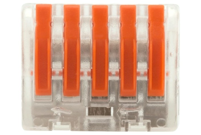 Клемма REXANT СМК 222-415 универсальная 5-проводная прозрачная 0,08-2,5/4 мм [07-5255-1]