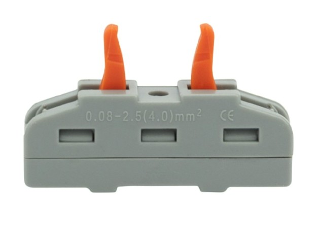 Клемма REXANT СМК 222-421 проходная 1 полюс (0,08-4 мм²), серая (5 шт./уп.) [07-5240-05]