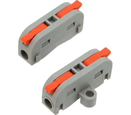 Клемма REXANT СМК 222-421P проходная 1 полюс, с монтажной площадкой (0,08-4 м [07-6261-05]