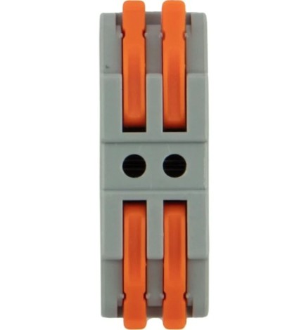 Клемма REXANT СМК 222-422 проходная 2 полюса (0,08-4 мм²), серая (5 шт./уп.) [07-6263-2-05]