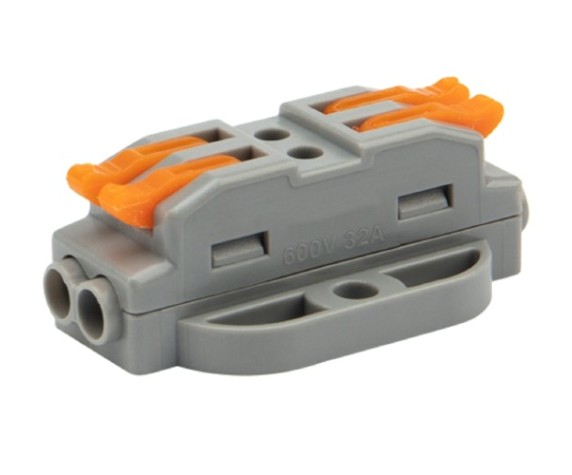 Клемма REXANT СМК 222-422P проходная 2 полюса, с монтажной площадкой (0,08-4 [07-6262-5]