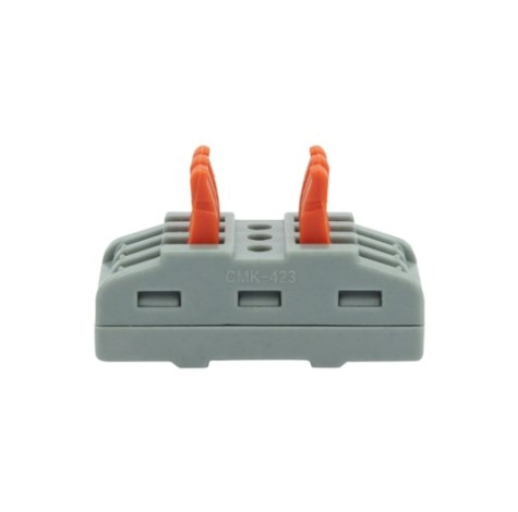 Клемма REXANT СМК 222-423 проходная 3 полюса (0,08-4 мм²), серая (25 шт./уп. [07-6263-3]