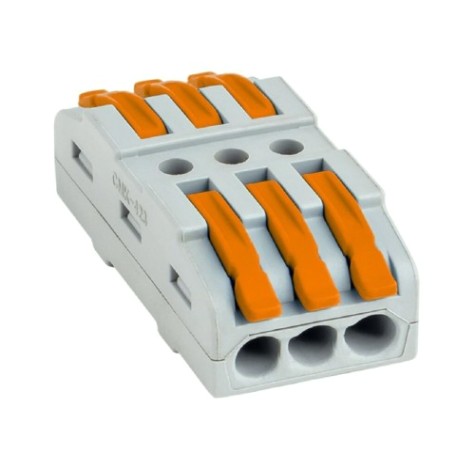Клемма REXANT СМК 222-423P проходная 3 полюса, с монтажной площадкой (0,08-4 [07-6263]