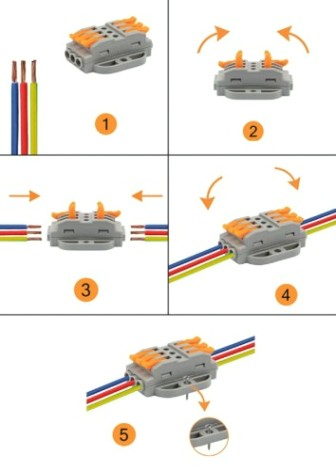 Клемма REXANT СМК 222-423P проходная 3 полюса, с монтажной площадкой (0,08-4 [07-6263-5]