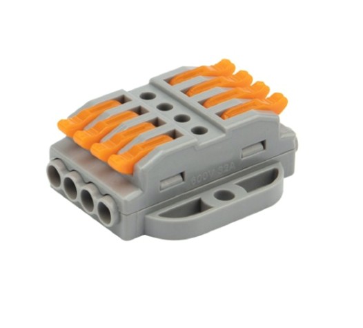 Клемма REXANT СМК 222-424P проходная 4 полюса, с монтажной площадкой (0,08-4 [07-6264]