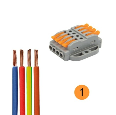 Клемма REXANT СМК 222-424P проходная 4 полюса, с монтажной площадкой (0,08-4 [07-6264]