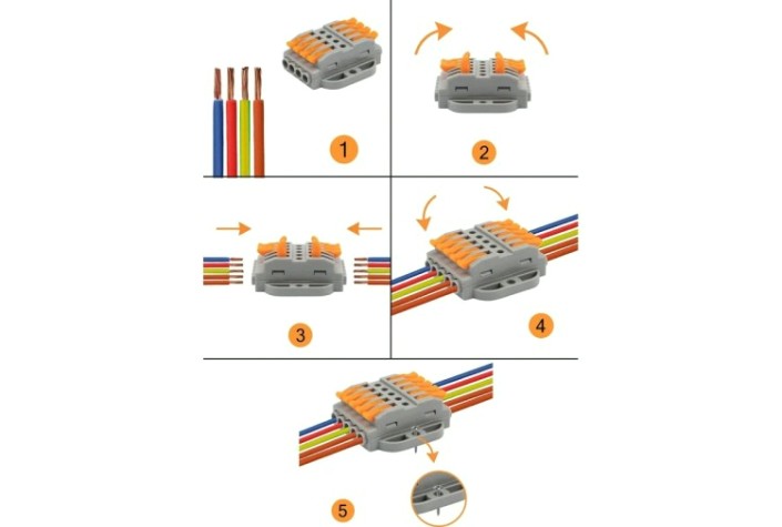 Клемма REXANT СМК 222-425P проходная 5 полюсов, с монтажной площадкой (0,08-4 [07-6265-4]