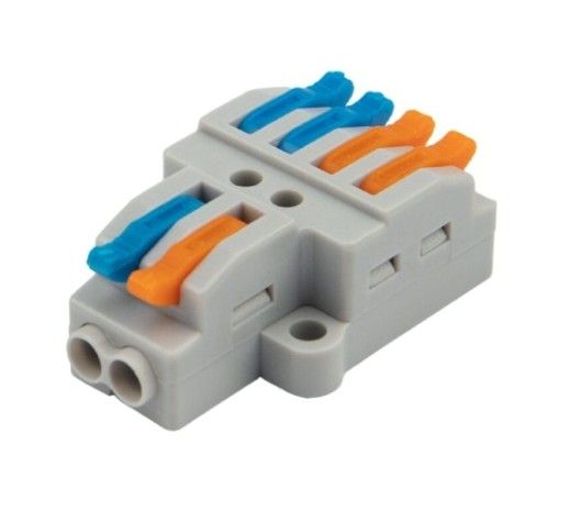 Клемма REXANT СМК 2x2 проходная разветвительная 2 полюса, с монтажной пл [07-5235]