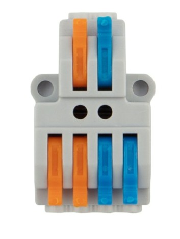 Клемма REXANT СМК 2x2 проходная разветвительная 2 полюса, с монтажной пл [07-5235-05]