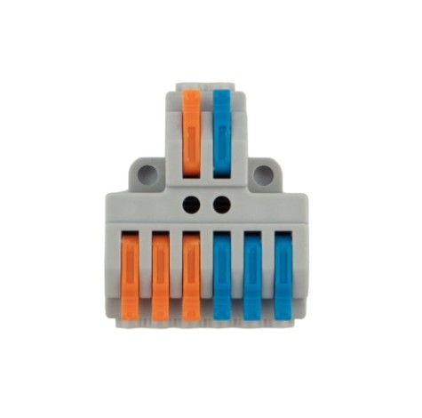 Клемма REXANT СМК 2x3 (уп. 50 штук) проходная разветвительная 2 полюса, с монтажной пл [07-5234]