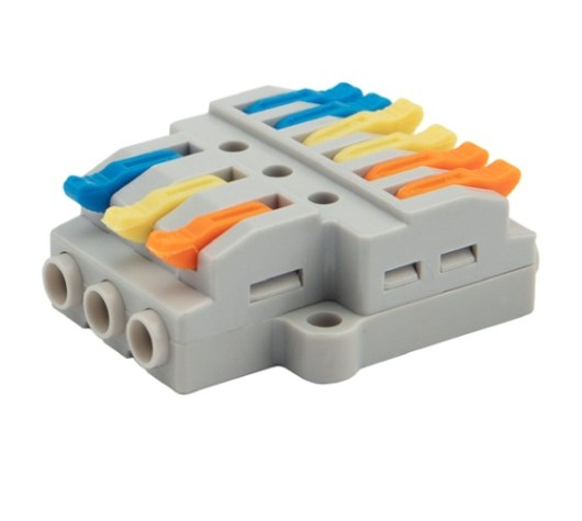 Клемма REXANT СМК 3x2 проходная разветвительная 3 полюса, с монтажной пл [07-5233-05]