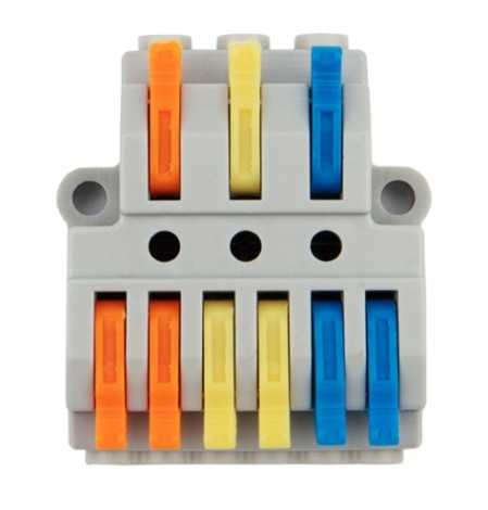 Клемма REXANT СМК 3x2 проходная разветвительная 3 полюса, с монтажной пл [07-5233-05]