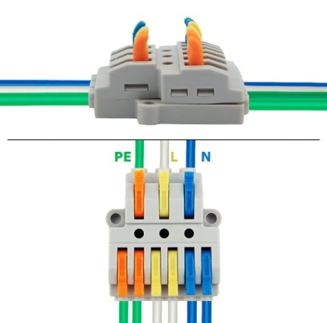 Клемма REXANT СМК 3x2 проходная разветвительная 3 полюса, с монтажной пл [07-5233-05]