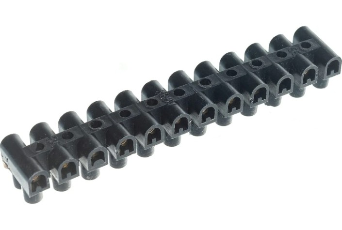 Клеммная колодка REXANT 07-5004-2 (уп. 10 штук) винтовая КВ- 4 (1,5-4 мм²), ток 3A, черная (ЗВИ) [07-5004-2]