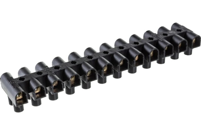 Клеммная колодка REXANT 07-5004-2 (уп. 10 штук) винтовая КВ- 4 (1,5-4 мм²), ток 3A, черная (ЗВИ) [07-5004-2]