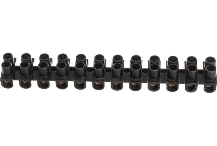 Клеммная колодка REXANT 07-5006-2 (уп. 10 штук) винтовая КВ- 6 (2,5-6 мм²), ток 6А, черная (ЗВИ) [07-5006-2]