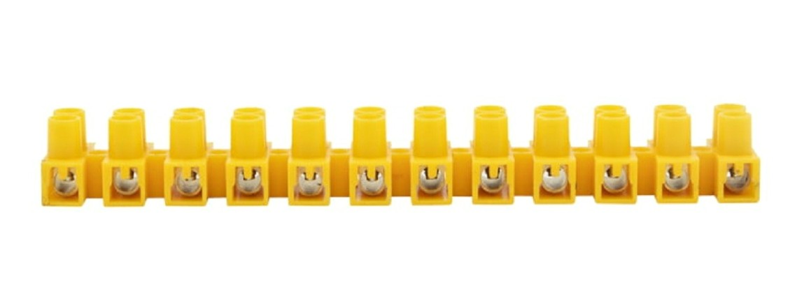 Клеммная колодка REXANT 07-5006-3 (уп. 10 штук) винтовая КВ-6 2,5-6, ток 6А, желтая [07-5006-3]